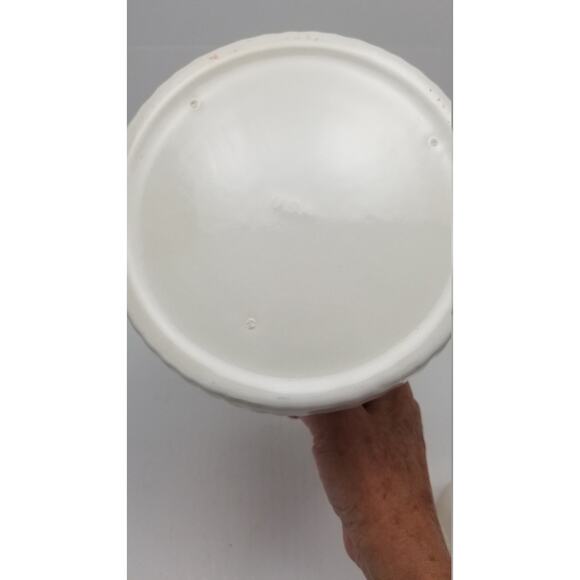 Vintage MCM Coffee Server, White Ribbed USA Hall, Ernest Sohn Lid Silver Knob - Picture 4 of 7